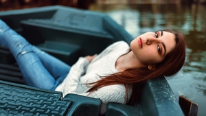Girls, Model, Boat, 4K wallpaper