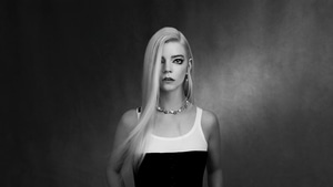 Anya Taylor Joy, Celebrities, Girls, Monochrome, Black And White, 4K wallpaper