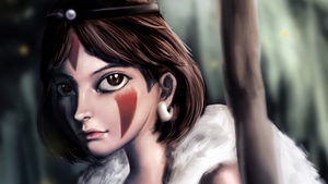 Princess Mononoke, Anime Girl, Anime, Warrior, Artist, Digital Art, Artwork, Artstation, 4K wallpaper