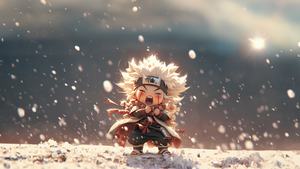 Jiraiya, Chibi, Naruto, AI art, 4K wallpaper