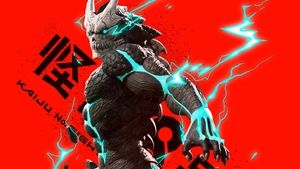Kaiju No. 8, 3D model, Red background, 4K wallpaper