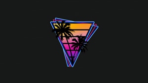 Retrowave, Vaporwave, Synthwave, Artist, Artwork, Digital Art, Palm, Minimalism, Minimalist, Dark, Black, 4K wallpaper