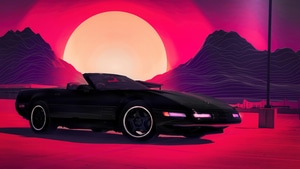 Retrowave, Synthwave, Corvette, Cars, Artist, Artwork, Digital Art, 4K wallpaper