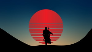 The Mandalorian Season 2, The Mandalorian, Tv Shows, Star Wars, Minimalism, Minimalist, Retrowave, 4K wallpaper