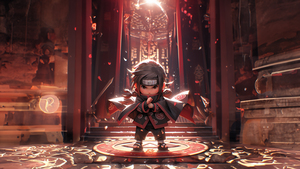 Itachi Uchiha, Chibi, AI art, Midjourney, 4K wallpaper