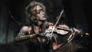 Violin, Artist, Artwork, Digital Art, Artstation, 4K wallpaper