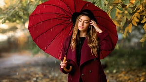 Girls, Model, Umbrella, 4K wallpaper