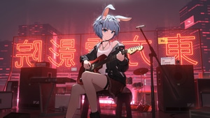 Anime Girl, Anime, Guitar, Artist, Artwork, Digital Art, 4K wallpaper