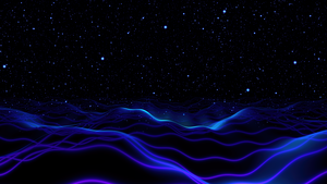 Night sky, Surreal, Blue waves, Digital Art, Dark aesthetic, 4K wallpaper
