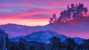 Sunset, Mountains, Landscape, Nature, 4K wallpaper