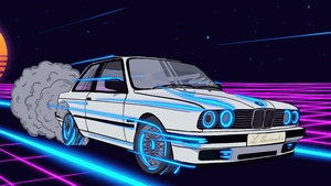 Bmw, Cars, Artist, Artwork, Digital Art, Retrowave, Synthwave, 4K wallpaper