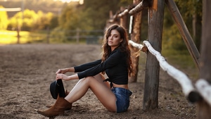 Cowgirl, Girls, Model, Hat, 4K wallpaper