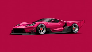 Ford Gt, Ford, Cars, Artist, Artwork, Digital Art, Minimalism, Minimalist, 4K wallpaper