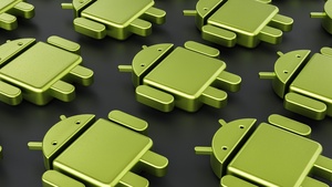Android robot, 3D, Symmetrical, Floating, Metallic, 4K wallpaper