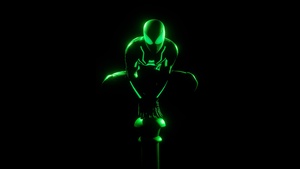 Spider-Man, Glow in dark, Neon Green, AMOLED, Black background, Spiderman, 4K wallpaper