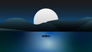 Boat, Lake, Artist, Artwork, Digital Art, Minimalism, Minimalist, 4K wallpaper