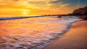 Ocean, Sunset, Sunrise, Nature, Long Exposure, Sky, 4K wallpaper