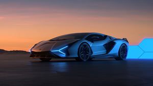 Lamborghini Sian, CGI, Sunset, 4K wallpaper