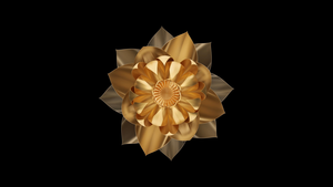 HONOR Magic V2, Stock, Golden, Abstract flower, AMOLED, Black background, 4K wallpaper