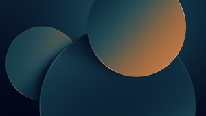 Dark blue, Circles, Gradient background, 4K wallpaper