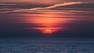 Sunset, Nature, Ocean, 4K wallpaper