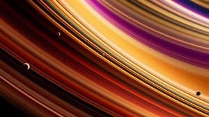 Celestial, Planetary rings, Saturn, Moon, Vibrant, Astronomy, Orbital ring, Cosmic, Space artwork, Planetary System, 4K wallpaper