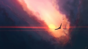 Birds, Clouds, Sunset, Sunrise, Artist, Artwork, Digital Art, Artstation, 4K wallpaper
