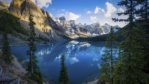 Canada, Mountains, Nature, Trees, Lake, 4K wallpaper