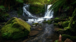 Waterfall, Forest, Nature, 4K wallpaper