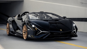 Lamborghini Sián Roadster, Vertical, Hybrid sports car, 4K wallpaper