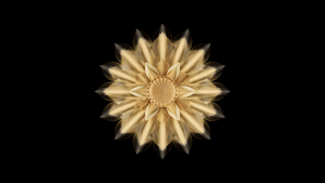 Golden, Abstract flower, HONOR Magic V2, Stock, AMOLED, Black background, 4K wallpaper