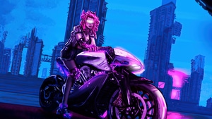 Artist, Artwork, Cyber, Biker, Artstation, 4K wallpaper