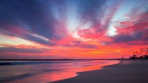 Beach, Nature, Long Exposure, Clouds, Sky, 4K wallpaper