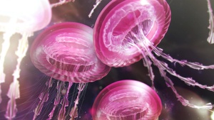 Jellyfishes, Pink aesthetic, Surreal, 4K wallpaper