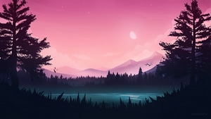 Lake, Minimalism, Minimalist, Artist, Artwork, Digital Art, Deviantart, 4K wallpaper