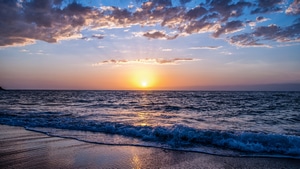 Beach, Sunset, Nature, 4K wallpaper
