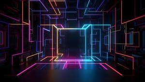 Neon, Lighting, Colorful, Dark aesthetic, 4K wallpaper
