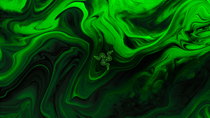 Razer, Green abstract, Green background, Abstract background, 4K wallpaper