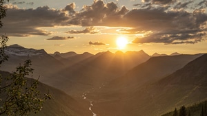 Mountains, Nature, Sunset, Landscape, 4K wallpaper