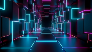 Neon Lights, 3D Render, Surreal, Neon background, 4K wallpaper