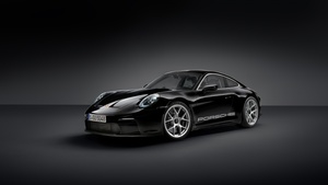 Porsche 911, Dark background, Black cars, 4K wallpaper