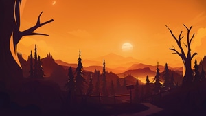 Sunset, Mountains, Minimalism, Minimalist, Artist, Artwork, Digital Art, Deviantart, 4K wallpaper