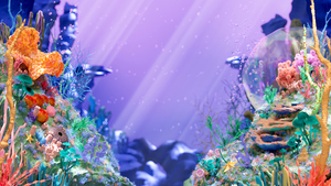 Aesthetic, Underwater, Coral reef, Digital Art, Ocean, Vibrant, Peaceful, Serene, Magical, Digital Art, 4K wallpaper