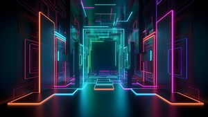 Modern interior, Neon Lights, Colorful lights, 4K wallpaper