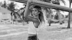 Hailey Baldwin, Celebrities, Girls, Model, Monochrome, Black And White, 4K wallpaper