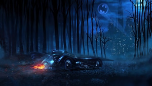 Batman, Batmobile, Superheroes, Artwork, Artist, 4K wallpaper
