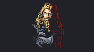 Thor, Superheroes, Artwork, Minimalism, Artist, 4K wallpaper