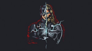 Captain America, Thor, Superheroes, Artwork, Minimalism, Artist, 4K wallpaper