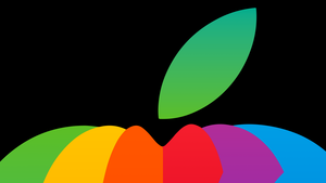 Apple logo, Rainbow colors, AMOLED, Colorful, 4K wallpaper
