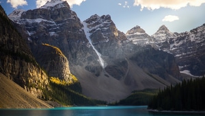 Lake, Scenery, Mountains, Nature, 4K wallpaper